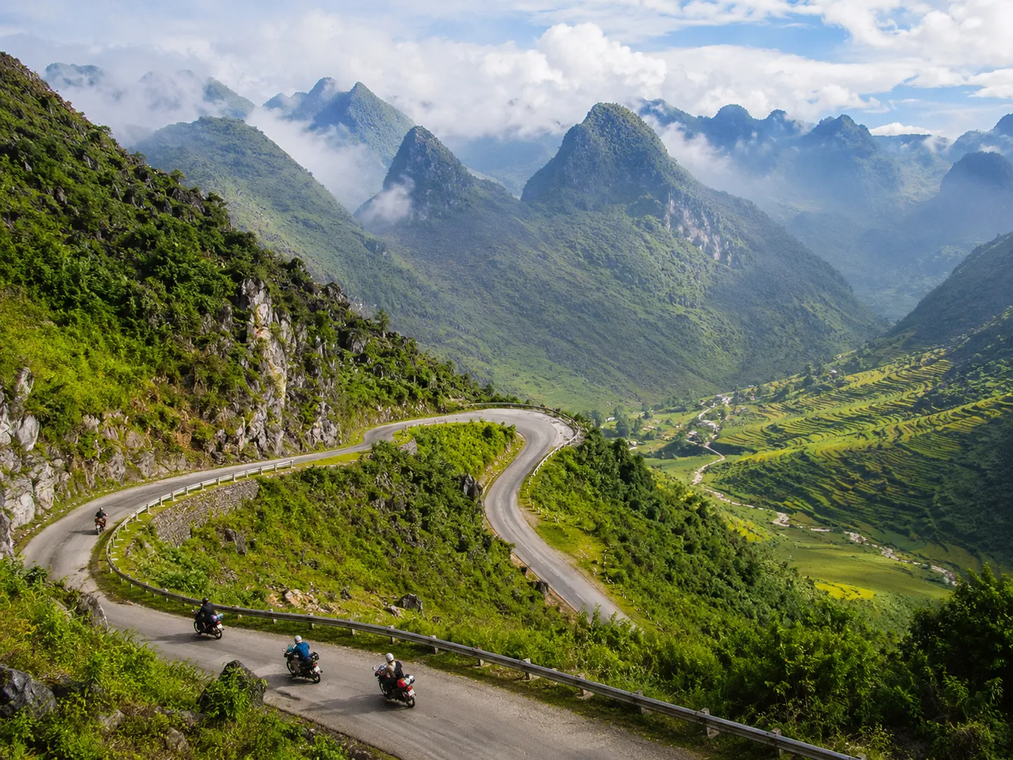 Green mountain landscapes in Ha Giang, northern Vietnam